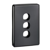 Classic C2000 Series, Switch Grid Plate and Cover, 3 Gang, Less Mechanism - Black