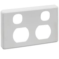 Classic C2000 Series, Socket Outlet Cover Plate, Vertical Mount, for Twin Vertical Switched Socket - White Electric