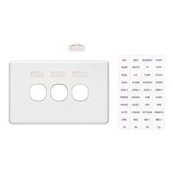 Classic C2000 Series, Switch Grid Plate and Cover, 3 Gang, Less Mechanism, Horizontal Mount - White Electric