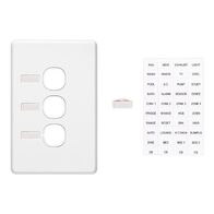 Classic C2000 Series, Switch Grid Plate and Cover, 3 Gang, Less Mechanism, Circuit Identification - Black