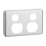 Classic C2000 Series, Socket Outlet Cover Plate, Vertical Mount for C2025V Twin Switched Socket - Brushed Aluminium