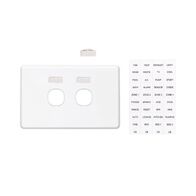 Classic C2000 Series, Switch Grid Plate and Cover, 2 Gang, Horizontal Mount - Black