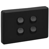Classic C2000 Series, Flush Switch, 4 Gang, 250VAC, 10A, Standard, Horizontal - Black