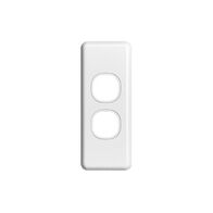 Classic C2000 Series, Switch Grid Plate and Cover, 2 Gang, Architrave - White Electric