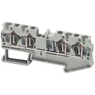 Linergy, Terminal block, Linergy TR, spring type, feed through, 4 points, 4mm², grey, set of 50