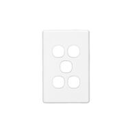 Classic C2000 Series, Switch Grid Plate and Cover, 5 Gang, Less Mechanism - White Electric