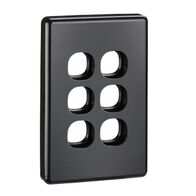 Classic C2000 Series, Switch Grid Plate and Cover, 6 Gang, Vertical - Black