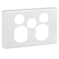 Classic C2000 Series, Socket Outlet Cover Plate, Horizontal Mount for Twin Switched Socket - White Electric