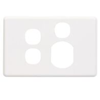 Classic C2000 Series, Socket Outlet Cover Plate, Horizontal Mount, for C2015XX Single Switched Socket - White Electric