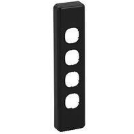 Classic C2000 Series, Switch Grid Plate and Cover, 4 Gang, Architrave - Black