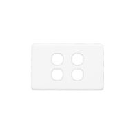 Classic C2000 Series, Switch Grid Plate and Cover, 4 Gang, Less Mechanism - White Electric