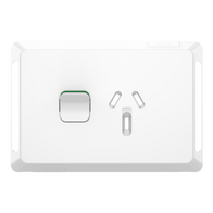Pro Series, Single Power Point Skin, Horizontal Mount, 250V, 10A, Clip-On - Extra Vivid White