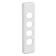 Classic C2000 Series, Switch Grid Plate and Cover, 4 Gang, Architrave - White Electric