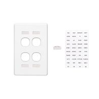 Classic C2000 Series, Switch Grid Plate and Cover, 4 Gang, Vertical Mount - White Electric