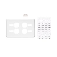 Classic C2000 Series, Switch Plate Cover, 4 Gang, Horizontal Mount, with ID Window - White Electric