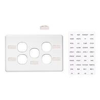Classic C2000 Series, Switch Grid Plate and Cover, 5 Gang, Horizontal Mount - White Electric