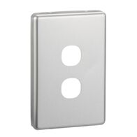 Classic C2000 Series, Switch Plate Cover, 2 Gang - Brushed Aluminium