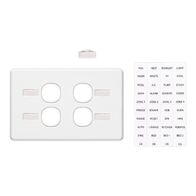 Classic C2000 Series, Switch Grid Plate and Cover, 4 Gang, Less Mechanism, Horizontal Mount - White Electric