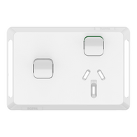 Pro Series, Single Power Point Skin, Horizontal Mount, 1ExBlank, 10A, 250V, Clip-On - Extra Vivid White