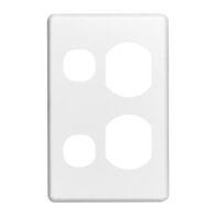 Classic C2000 Series, Socket Outlet Cover Plate, Vertical Mount for C2025V Twin Switched Socket - White Electric