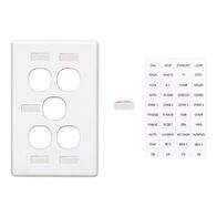 Classic C2000 Series, Switch Grid Plate and Cover, 5 Gang, Vertical Mount - White Electric