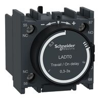 TeSys D, Time delay Auxiliary Contact Block, TeSys Deca, 1NO + 1NC, on delay 0.3-3s, front, screw clamp terminals