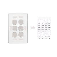 Classic C2000 Series, Switch Grid Plate and Cover, 6 Gang, Vertical Mount - White Electric
