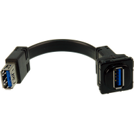 Digitek Black USB Female to USB Female Insert - Flexible Tail - Black - 05BC7TBK