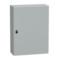 Spacial S3D, Wall mounted steel enclosure, plain door, with mounting plate, 800x600x250mm, IP66, IK10
