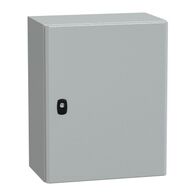 Spacial S3D, Wall mounted steel enclosure, plain door, with mounting plate, 500x400x250mm, IP66, IK10