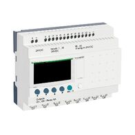 Zelio Logic, Compact smart relay, 20 I/O, 24 V DC, clock, display