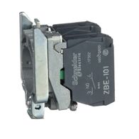 Harmony XB4, Single contact block with body fixing collar, metal, screw clamp terminal, 2NO