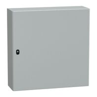 Spacial S3D, Wall mounted steel enclosure, plain door, with mounting plate, 800x800x250mm, IP66, IK10