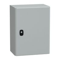 Spacial S3D, Wall mounted steel enclosure, plain door, with mounting plate, 400x300x200mm, IP66, IK10