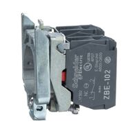 Harmony XB4, Single contact block with body fixing collar, metal, screw clamp terminal, 2NC