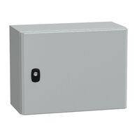 Spacial S3D, Wall mounted steel enclosure, plain door, with mounting plate, 300x400x200mm, IP66, IK10