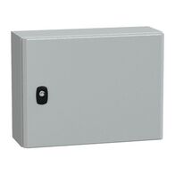 Spacial S3D, Wall mounted steel enclosure, plain door, with mounting plate, 300x400x150mm, IP66, IK10