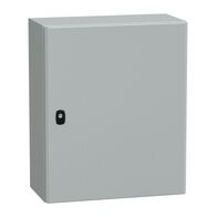 Spacial S3D, Wall mounted steel enclosure, plain door, with mounting plate, 600x500x250mm, IP66, IK10