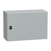Spacial S3D, Wall mounted steel enclosure, plain door, with mounting plate, 400x600x250mm, IP66, IK10