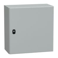 Spacial S3D, Wall mounted steel enclosure, plain door, with mounting plate, 500x500x250mm, IP66, IK10