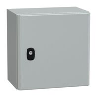 Spacial S3D, Wall mounted steel enclosure, plain door, with mounting plate, 300x300x200mm, IP66, IK10