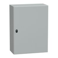 Spacial S3D, Wall mounted steel enclosure, plain door, with mounting plate, 800x600x300mm, IP66, IK10
