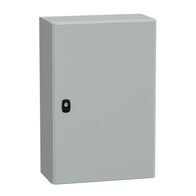 Spacial S3D, Wall mounted steel enclosure, plain door, with mounting plate, 600x400x200mm, IP66, IK10