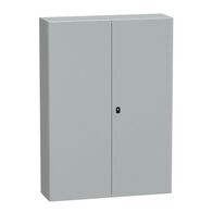 Spacial S3D, Wall mounted steel enclosure, double plain door, with mounting plate, 1400x1000x300mm, IP55, IK10