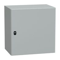 Spacial S3D, Wall mounted steel enclosure, plain door, with mounting plate, 600x600x400mm, IP66, IK10