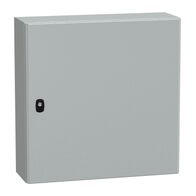 Spacial S3D, Wall mounted steel enclosure, plain door, with mounting plate, 600x600x200mm, IP66, IK10