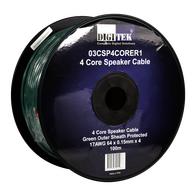 Digitek 4 Core 64 Strand/0.15mm Green Speaker Cable 100m Reel - 03CSP4CORER1