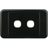 Digitek 2 Gang Wallplate (No Mech) - Black - 05DWP02BK