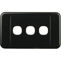 Digitek 3 Gang Wallplate (No Mech) - Black - 05DWP03BK