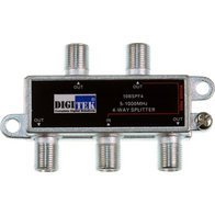 Digitek 4 Way 5-1000MHz F Type Splitter - 1 Leg Power Pass - 10BSPF4